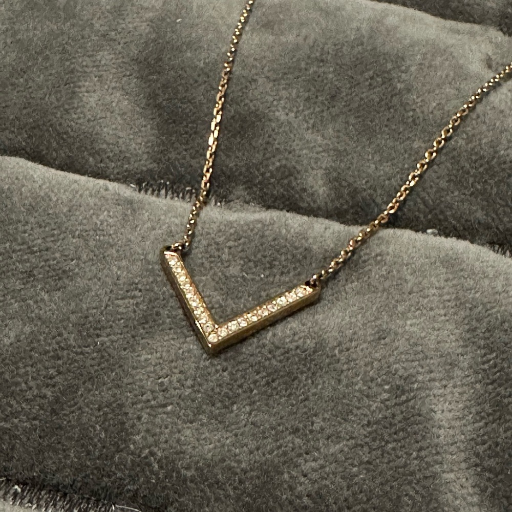 MK Rose Gold V-Shaped Necklace